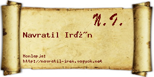 Navratil Irén névjegykártya