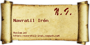 Navratil Irén névjegykártya